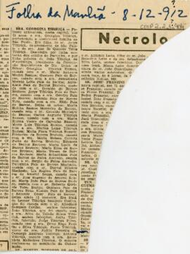 [Obituário de Georgina Tibiriça]