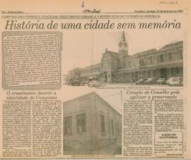 História de uma cidade sem memória