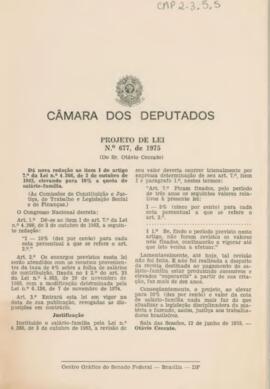 Projeto de lei N.º 677, de 1975