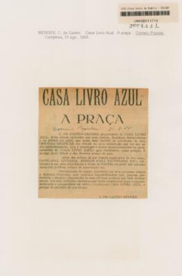 Casa Livro Azul: A praça