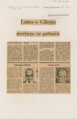 Lattes e Cilento recebem os prêmios