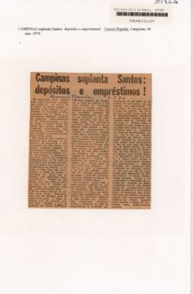 Campinas suplanta Santos: depósitos e empréstimos