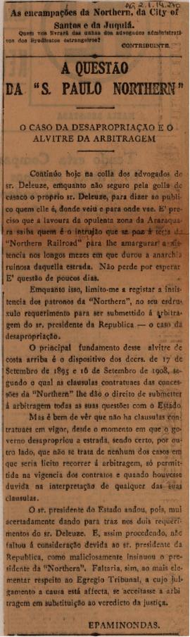 A questão da “S. Paulo Northern”