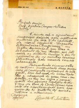 [Carta de cumprimentos]
