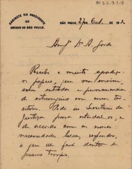 [Carta de manifestação de recebimento]