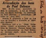 Arrecadação dos bens de Paul Deleuze