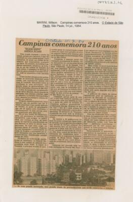 Campinas comemora 210 anos