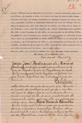 [Pedido de certidão de averiguação de hipoteca]