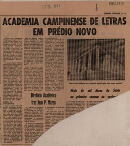 Academia Campinense de Letras em prédio novo