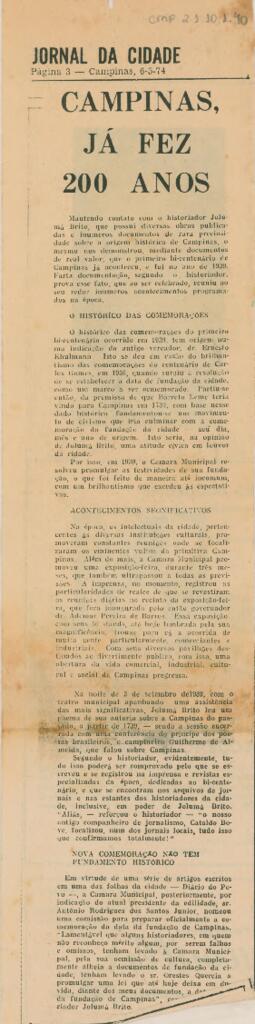 Campinas, já fez 200 anos