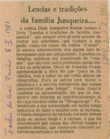 Lendas e tradições da família Junqueira....