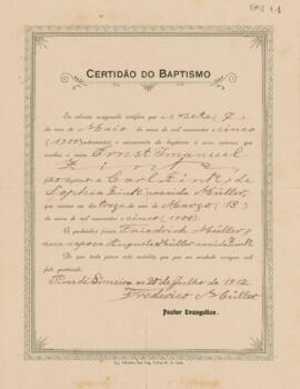 Certidão do Baptismo