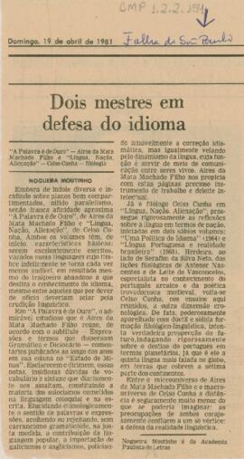 Dois mestres em defesa do idioma