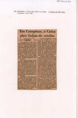 Em Campinas, a Caixa abre linhas de crédito