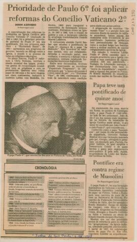 Prioridade de Paulo 6º foi aplicar reformas do Concílio Vaticano 2º