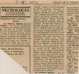 [Nota de falecimento]