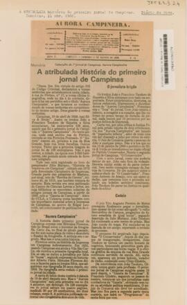 A atribulada história do primeiro jornal de Campinas