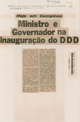 Ministro e Governador na inauguração do DDD