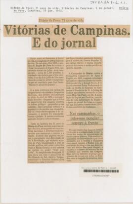 Diário do Povo: 71 anos de vida / Vitórias de Campinas. E do jornal