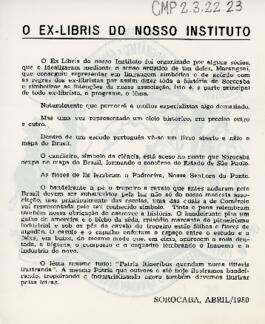 O ex-libris do nosso instituto