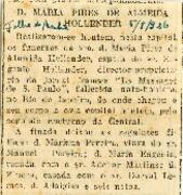 [Obituário de Maria Pires de Almeida Hollender]