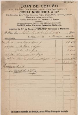 [Coletânea de recibos da Loja de Ceylão]