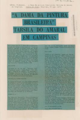 “A dama da pintura brasileira” Tarsila do Amaral em Campinas