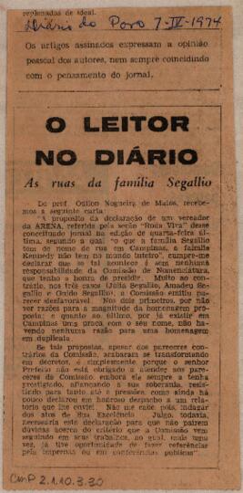 As ruas da família Segalio