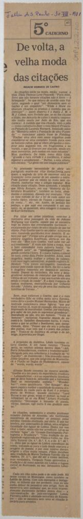 De volta, a velha moda das citações