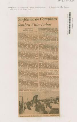 Sinfônica de Campinas lembra Villa-Lobos