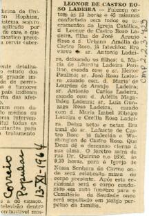 [Obituários de Leonor de Castro Roso Ladeira]