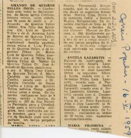 [Obituários de Amando de Queiroz Telles e Angela Lazaretti]