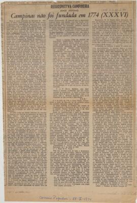 Campinas não foi fundada em 1774 (XXXVI)