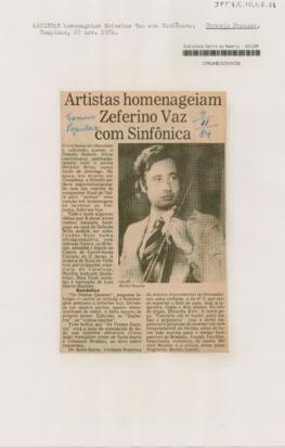 Artistas homenageiam Zeferino Vaz com Sinfônica