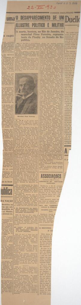 O desapparecimento de um illustre politico e militar