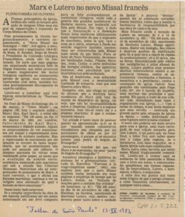 Marx e Lutero no novo Missal francês