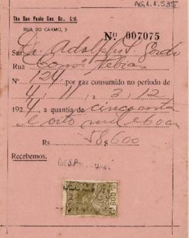 [Recibo do The San Paulo Gas Co. Ltd.]