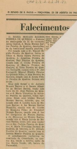 [Nota de falecimento]