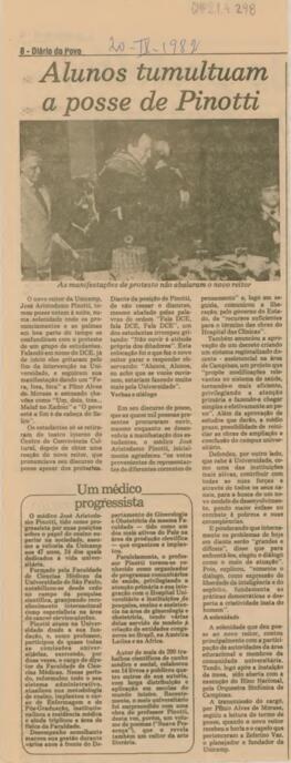 Alunos tumultuam a posse de Pinotti
