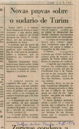 Novas provas sobre o sudario de Turim