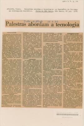 Palestras abordam a tecnologia