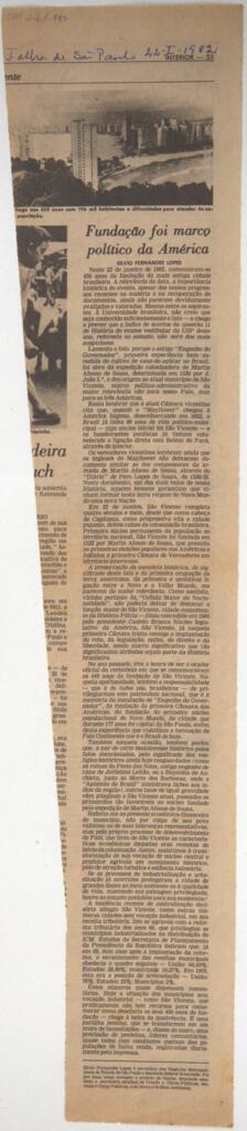 Fundação foi marco política da América