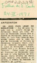 [Obituário de João Paes Leme de Monlevade]