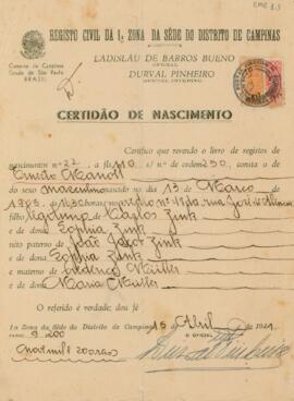 Certidão de nascimento