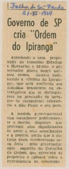 Governo de SP cria "Ordem do Ipiranga"