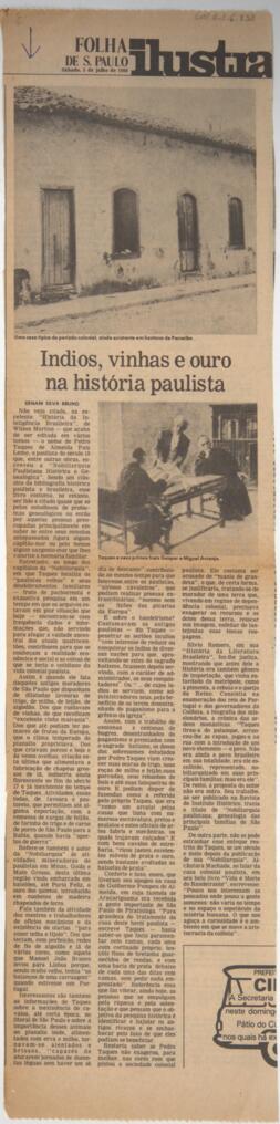 Indios, vinhas e ouro na história paulista