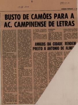 Busto de Camões para a Ac. Campinense de Letras