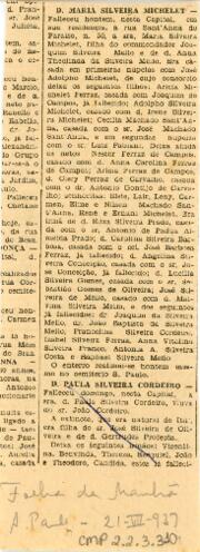 [Obituário de Maria Silveira Michelet]