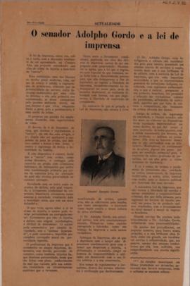 O senador Adolpho Gordo e a lei de imprensa