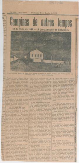 Campinas de outros tempos - 13 de maio de 1888 - a proclamação da República